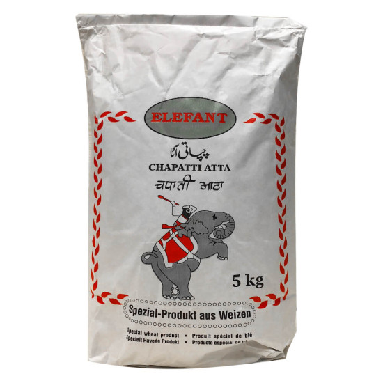 Elefant Chapatti Mouka (Pšeničná Mouka) 5KG Elefant Chapatti Mouka (Pšeničná Mouka) 5KG