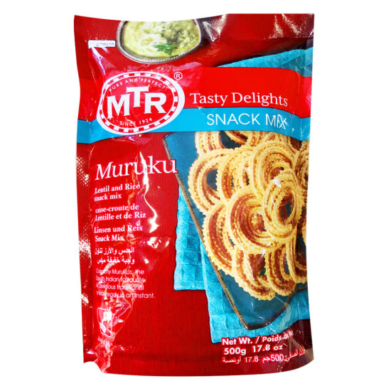 MTR Muruku Snacks Směs (Kombinace čočky a rýže) 500G MTR Muruku Snacks Směs (Kombinace čočky a rýže) 500G