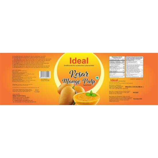 Ideal Mangové Pyré (Kesar Mango Pulp) 850G Ideal Mangové Pyré (Kesar Mango Pulp) 850G