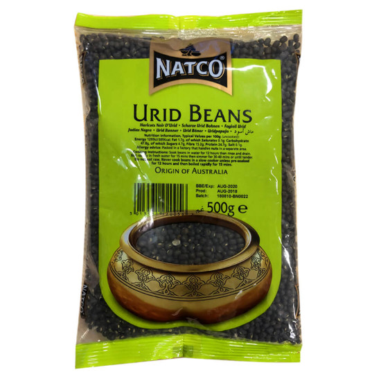 Natco Černé Urid Celé Fazole (500g) Natco Černé Urid Celé Fazole (500g)