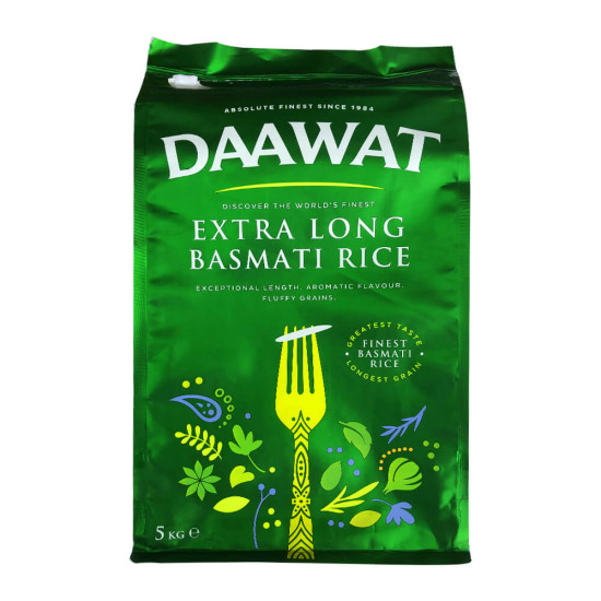 Daawat Extra Dlouhá Basmati Rýže (5Kg) Daawat Extra Dlouhá Basmati Rýže (5Kg)