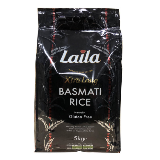 Laila Extra dlouhá Basmati Rýže 5KG Laila Extra dlouhá Basmati Rýže 5KG