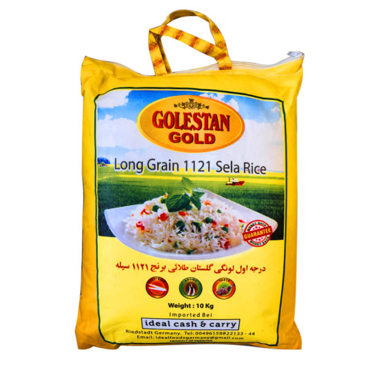 Golestan Gold Dlouhozrnná Sella Rýže 10KG Golestan Gold Dlouhozrnná Sella Rýže 10KG