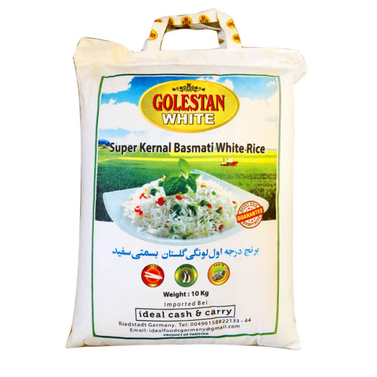 Golestan Bílá Basmati Rýže 10KG Golestan Bílá Basmati Rýže 10KG