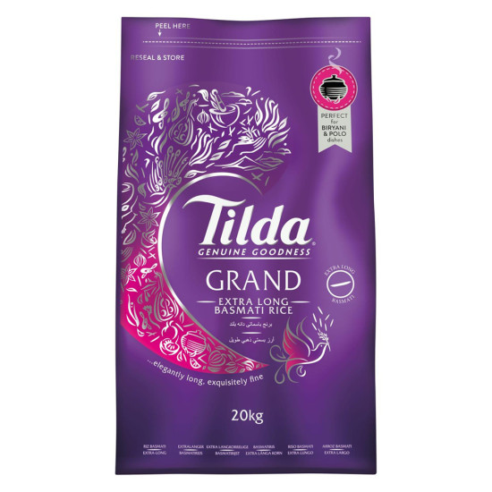 Tilda Grand Extra dlouhá Basmati Rýže 20KG Tilda Grand Extra dlouhá Basmati Rýže 20KG