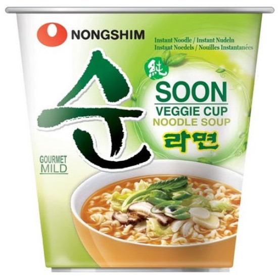 Nongshim Soon Veggie Korejská Zeleninová Instantní Polévka v Kelímku 67g Nongshim Soon Veggie Korejská Zeleninová Instantní Polévka v Kelímku 67g