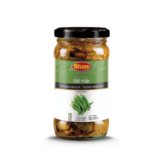 Shan Chilli Zelená Nakládané (Green Chilli Pickle) 300G Shan Chilli Zelená Nakládané (Green Chilli Pickle) 300G