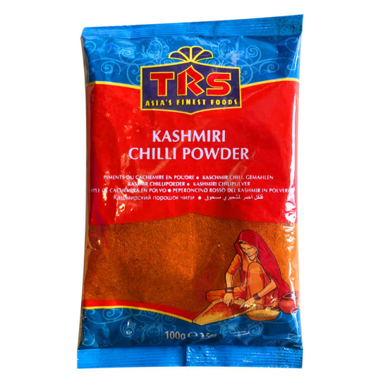 TRS Kashmiri Chilli Mleté (Kashmiri Chili Powder) 100g TRS Kashmiri Chilli Mleté (Kashmiri Chili Powder) 100g