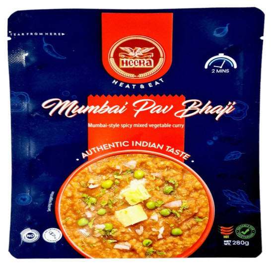 Heera Mumbai Pav Bhaji 280g – Tradiční indická kořeněná zeleninová směs Heera Mumbai Pav Bhaji 280g – Tradiční indická kořeněná zeleninová směs
