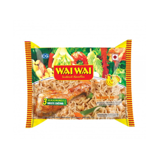WAI WAI Instantní nudle s příchutí kuřecí 75g WAI WAI Instantní nudle s příchutí kuřecí 75g